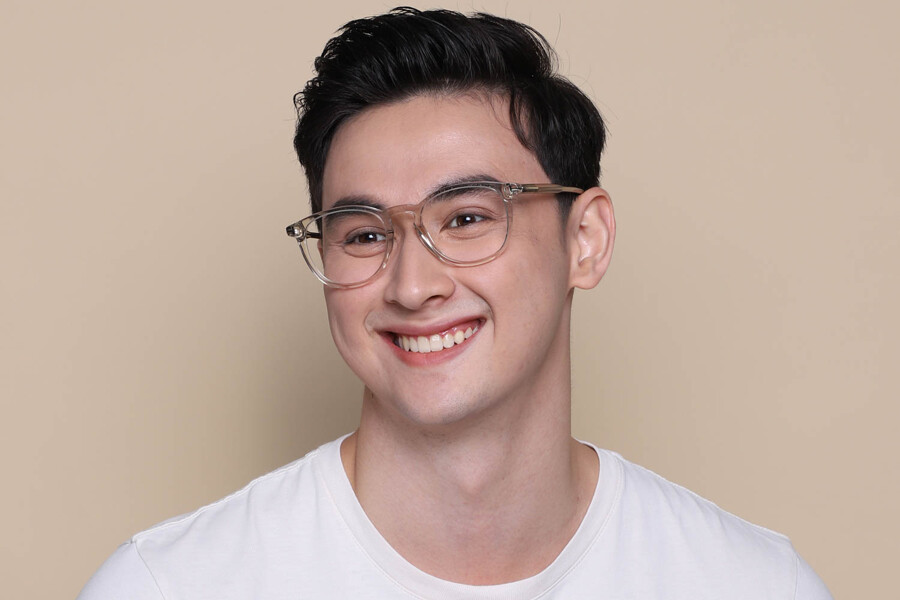 Tom Ford FT5401 020 ラウンド Transparent Grey 眼鏡 
