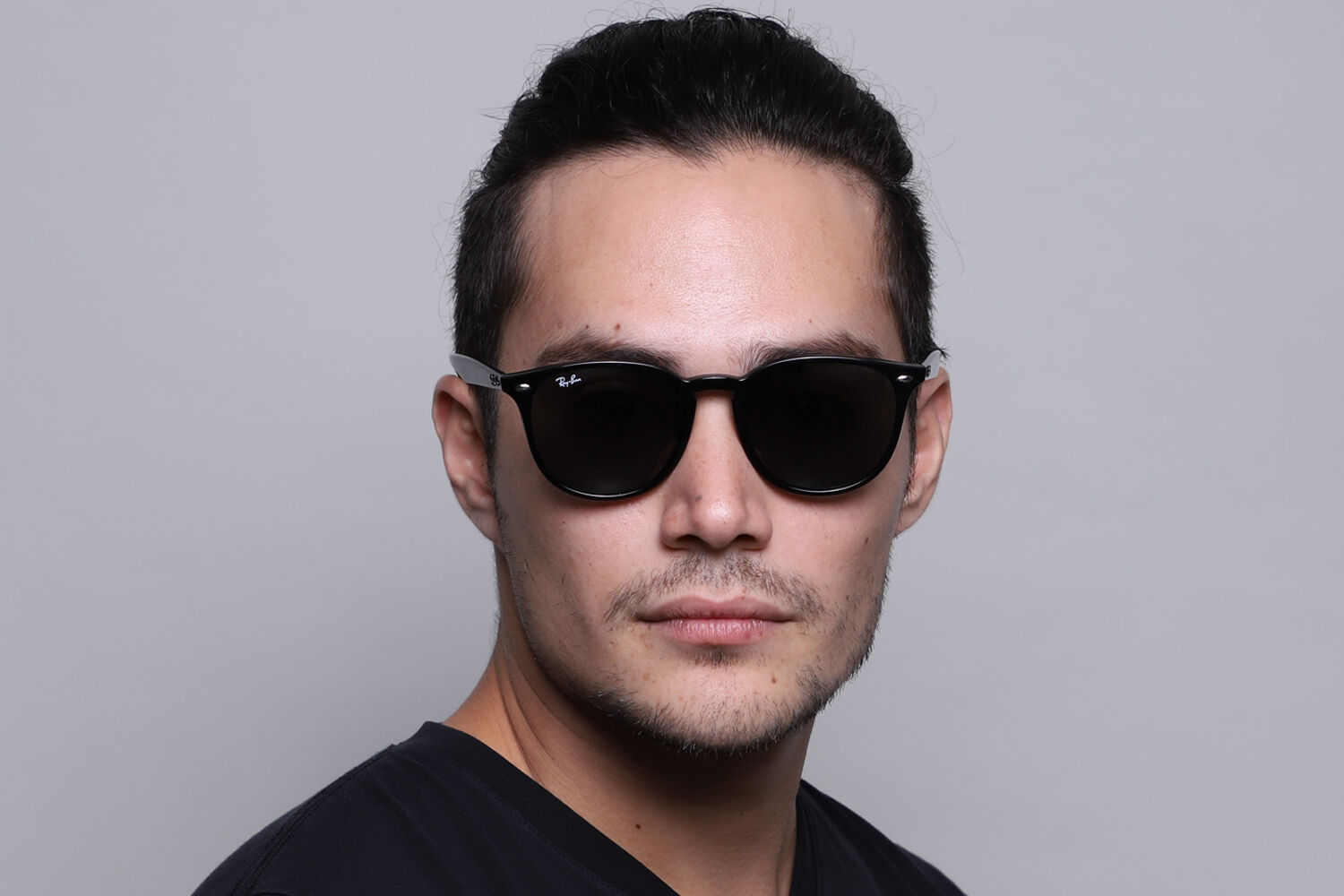 Ray-Ban RB4259F Asian Fit 601/71 オーバル ブラック サングラス