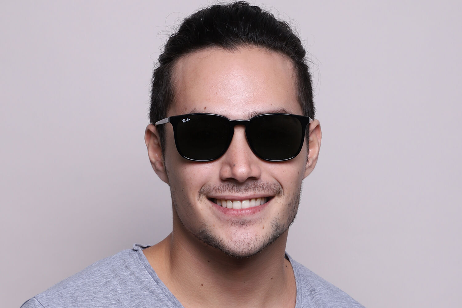 Ray-Ban RB4387F Asian Fit 901/71 スクエア ブラック サングラス
