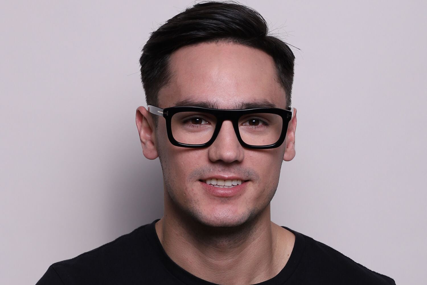 Tom Ford FT5757-B 001 Blue-Light Block スクエア Shiny Black 眼鏡