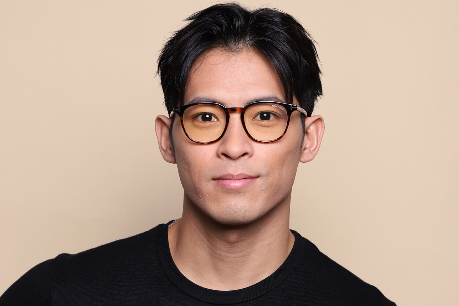 Tom Ford FT5832-B 052 Blue-Light Block オーバル Dark Tortoise 眼鏡