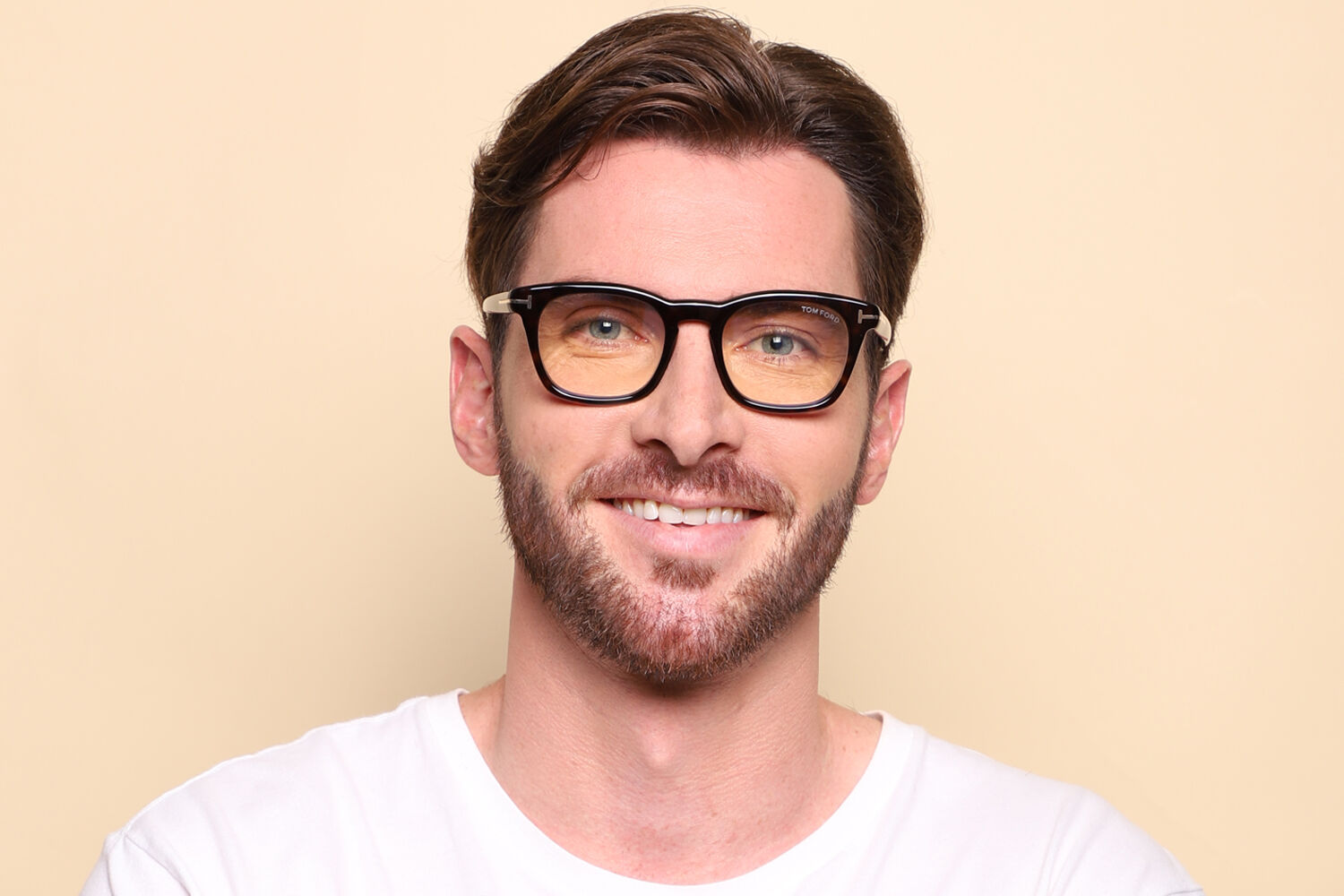 Tom Ford FT5870-B 052 Blue-Light Block スクエア Dark Tortoise 眼鏡