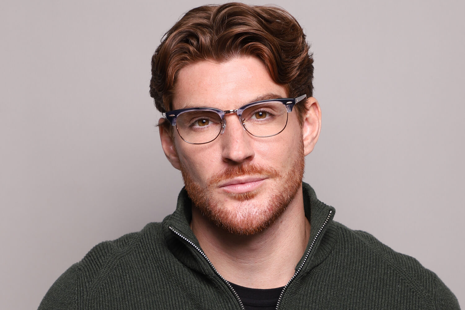 Ray-Ban RX5154 Clubmaster 8374 ブローライン形 Blue Striped/Rose