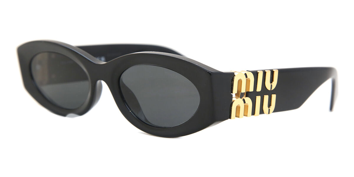 miu miu ブラック サングラス　MU 11WS 1AB5S0 Miu Miu MU11WS 1AB5S0 オーバル ブラック サングラス