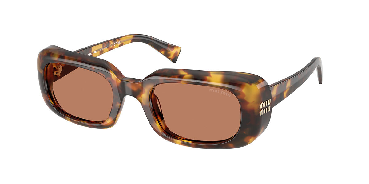 Miu Miu MU14ZS 14L90H スクエア Honey Yellow Tortoise サングラス