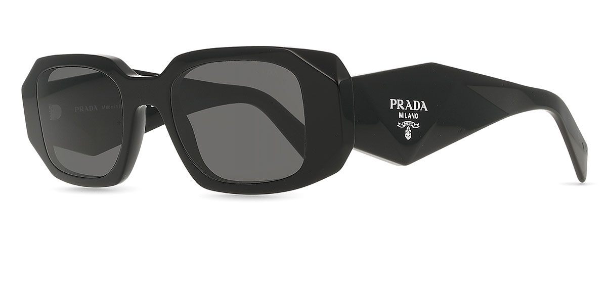 Prada PR 17WS Symbole 1AB5S0 スクエア Shiny Black サングラス
