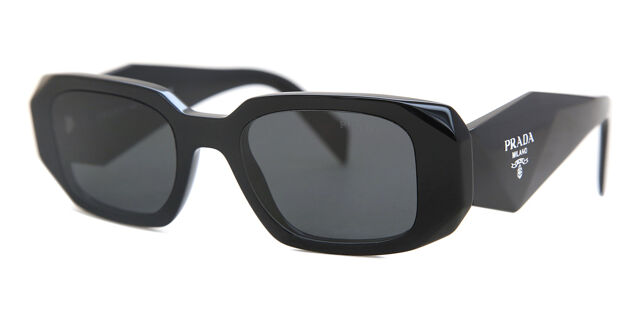 Prada PR 17WS Symbole 1AB5S0 スクエア Shiny Black サングラス 