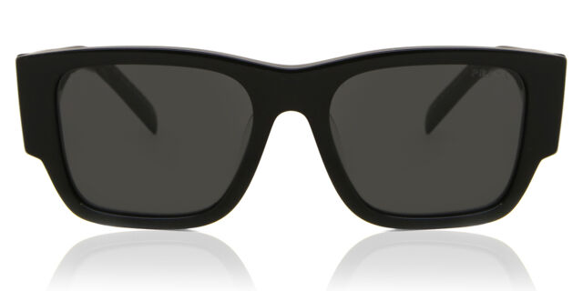 Prada PR 10ZSF Asian Fit 1AB5S0 スクエア ブラック サングラス 
