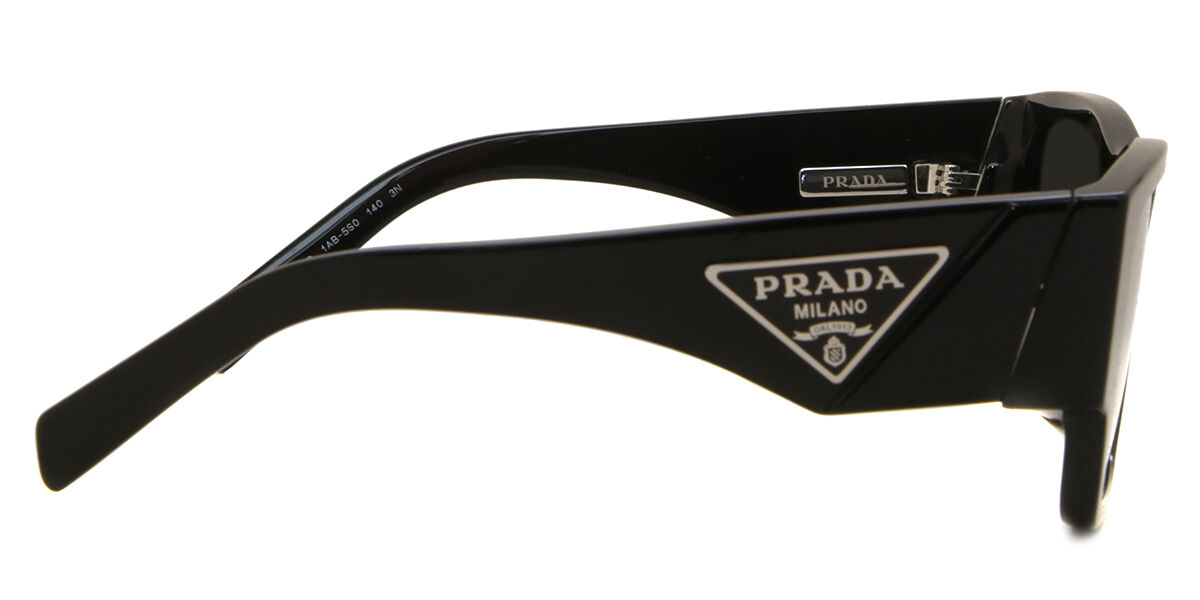 Prada PR 10ZSF Asian Fit 1AB5S0 スクエア ブラック サングラス