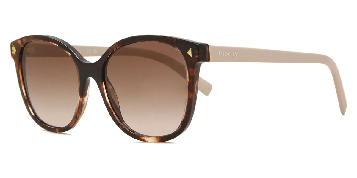 Prada PR 22ZS 07R0A6 スクエア Caramel Tortoise サングラス
