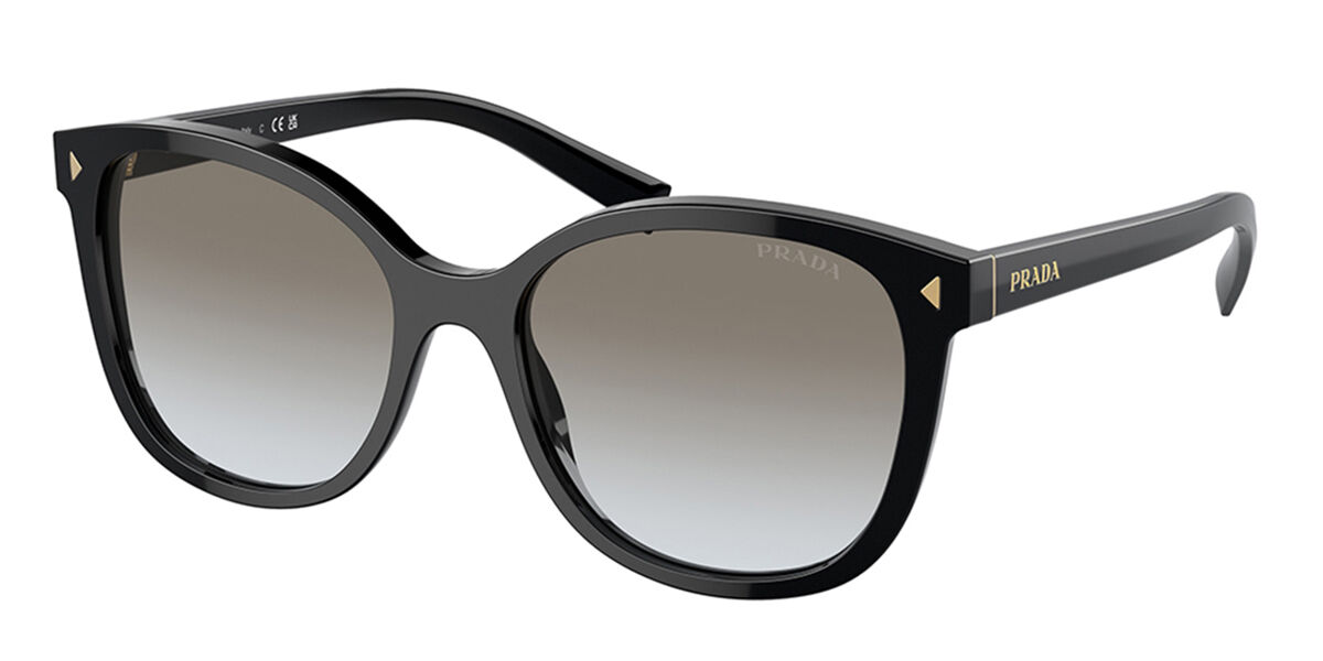 Prada PR 22ZSF Asian Fit 1AB0A7 スクエア ブラック サングラス
