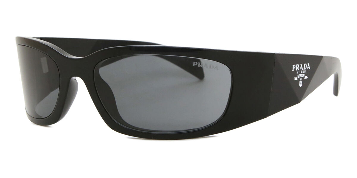 Prada PR A14S 1AB5S0 ラップアラウンド ブラック サングラス