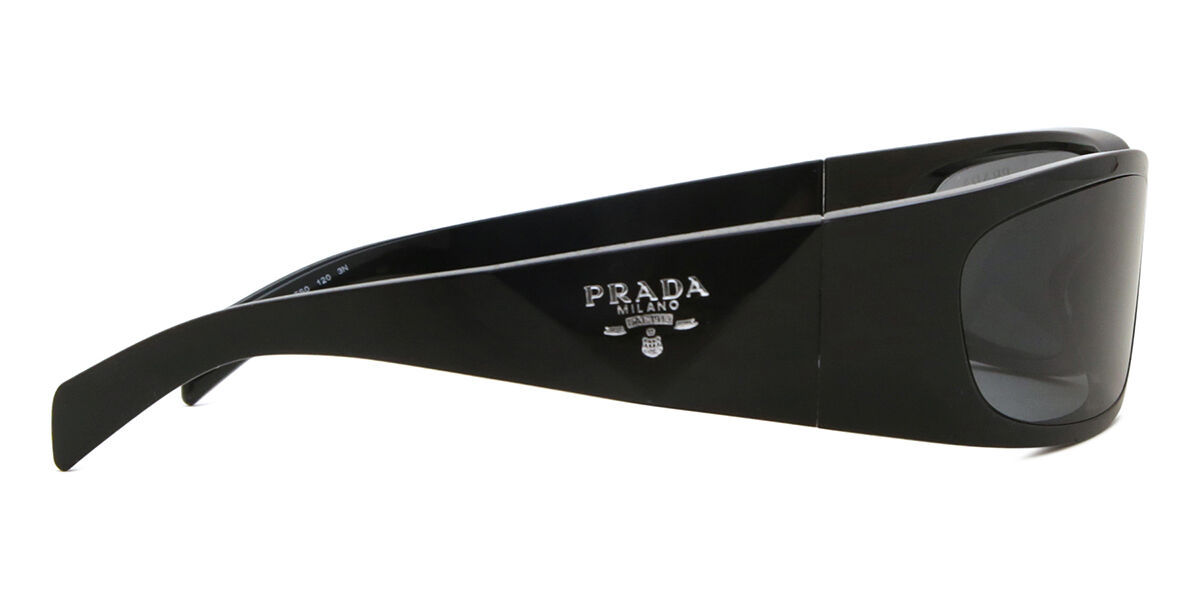 Prada PR A14S 1AB5S0 ラップアラウンド ブラック サングラス