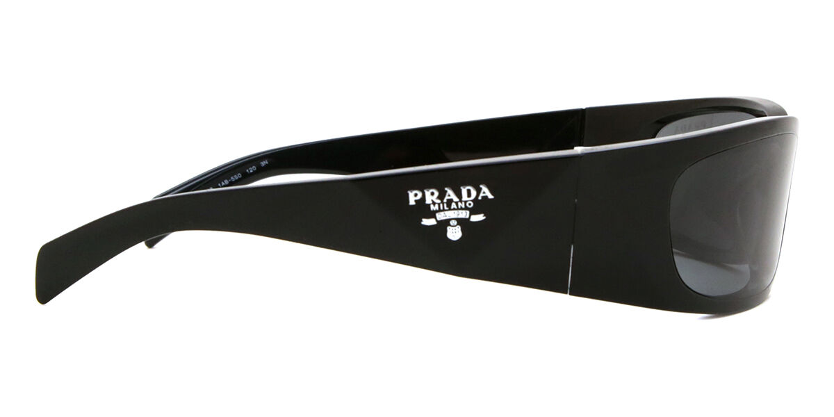 おはなまる　PRADA PR A19S 1AB5S0 サングラス Prada PR A19S 1AB5S0 ラップアラウンド ブラック サングラス
