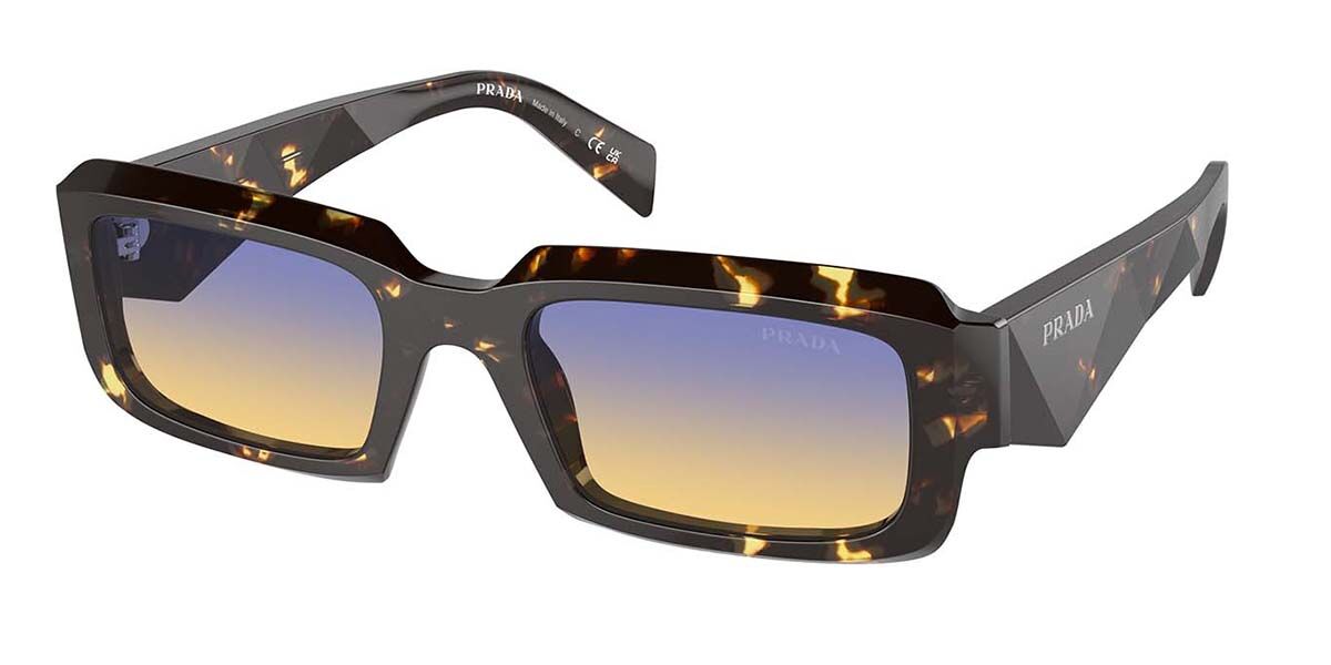 Prada PR 27ZS 16O50E スクエア Black Turtle Malt Tortoise
