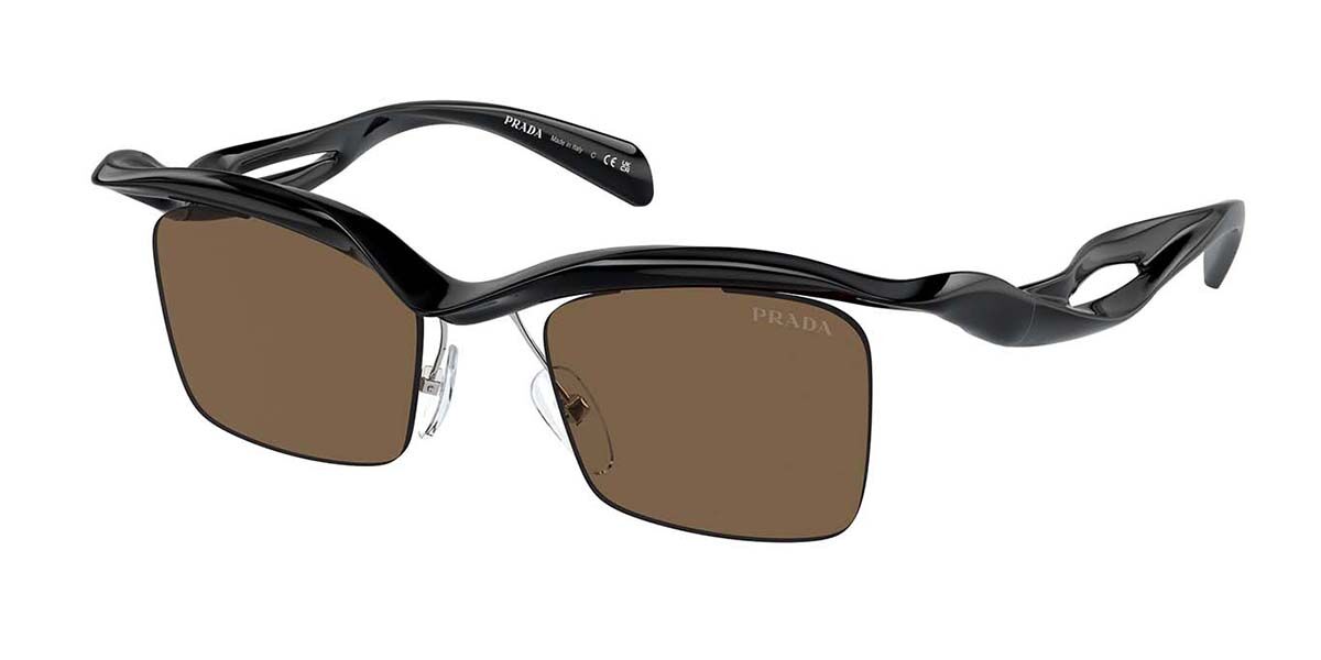 PRADA ワンレンズ リムレス サングラス SPR58F べっ甲 ブラウン PRADA ワンレンズ リムレス サングラス SPR58F べっ甲 ブラウン
