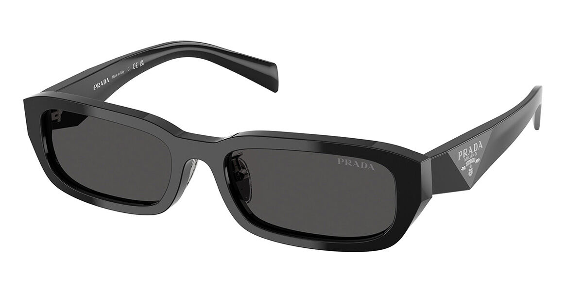 Prada PR B06SF Asian Fit 16K08Z スクエア ブラック サングラス