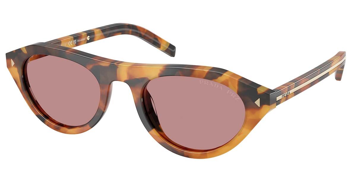 Prada PR B15S Polarized 29C05Z オーバル Cinnamon Tortoise