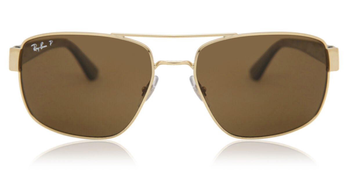 Ray-Ban RB3663 Polarized 001/57 アビエイター Shiny Gold サングラス