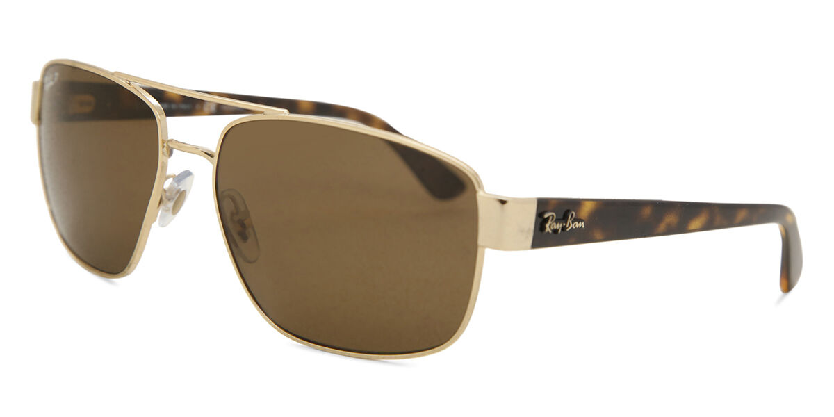Ray-Ban RB3663 Polarized 001/57 アビエイター Shiny Gold サングラス