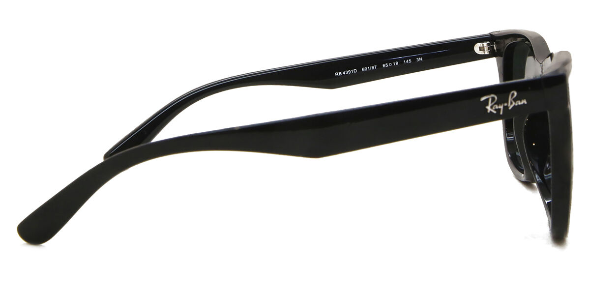 Ray-Ban ブラック スクエア サングラス Ray-Ban RB4391D Asian Fit 601/87 スクエア Shiny Black サングラス