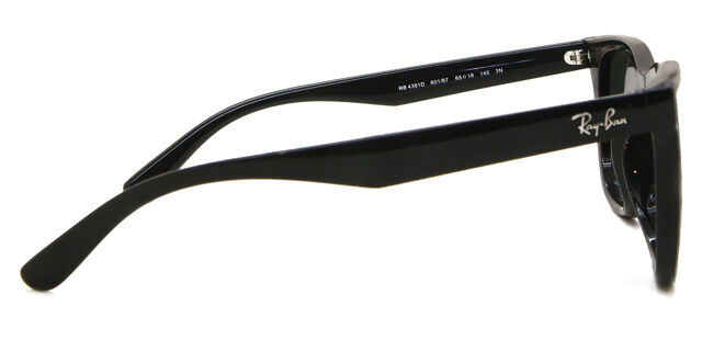 Ray-Ban RB4391D Asian Fit 601/87 スクエア Shiny Black サングラス 