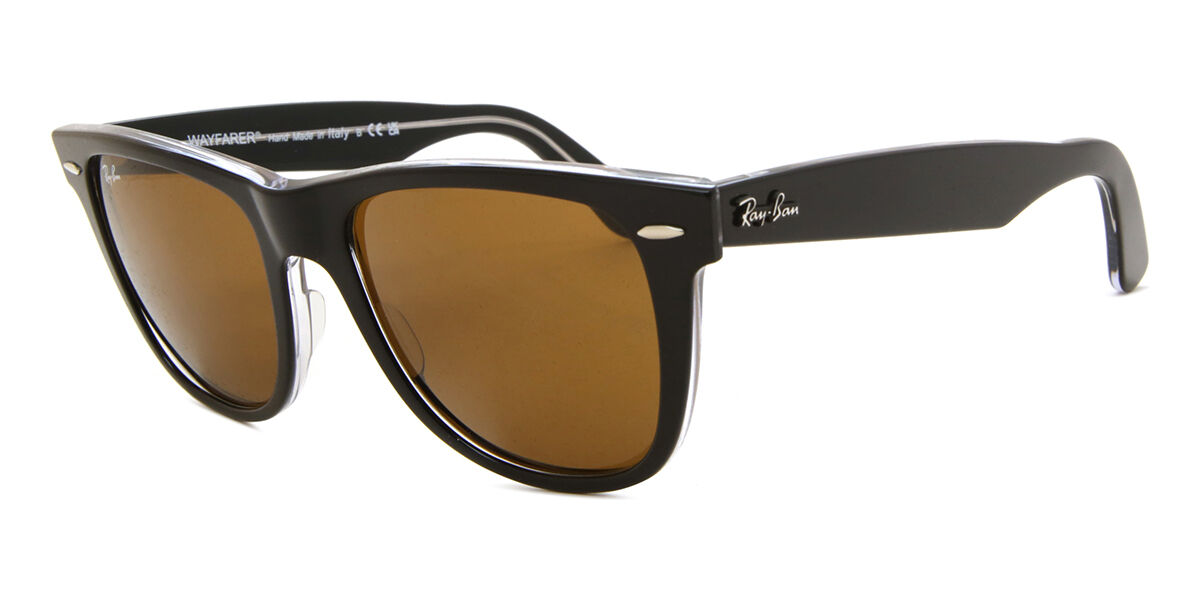 Ray-Ban RB2140 Wayfarer 129433 スクエア Black on Clear サングラス
