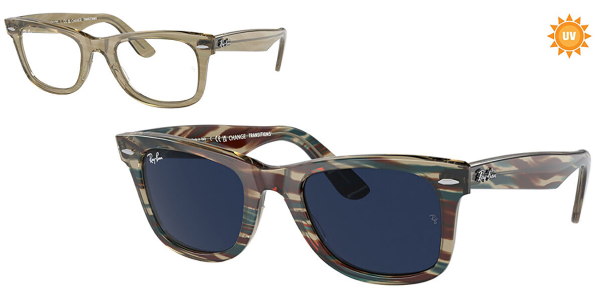 Ray-Ban RB2140 Wayfarer 1387GG スクエア Transparent Grey
