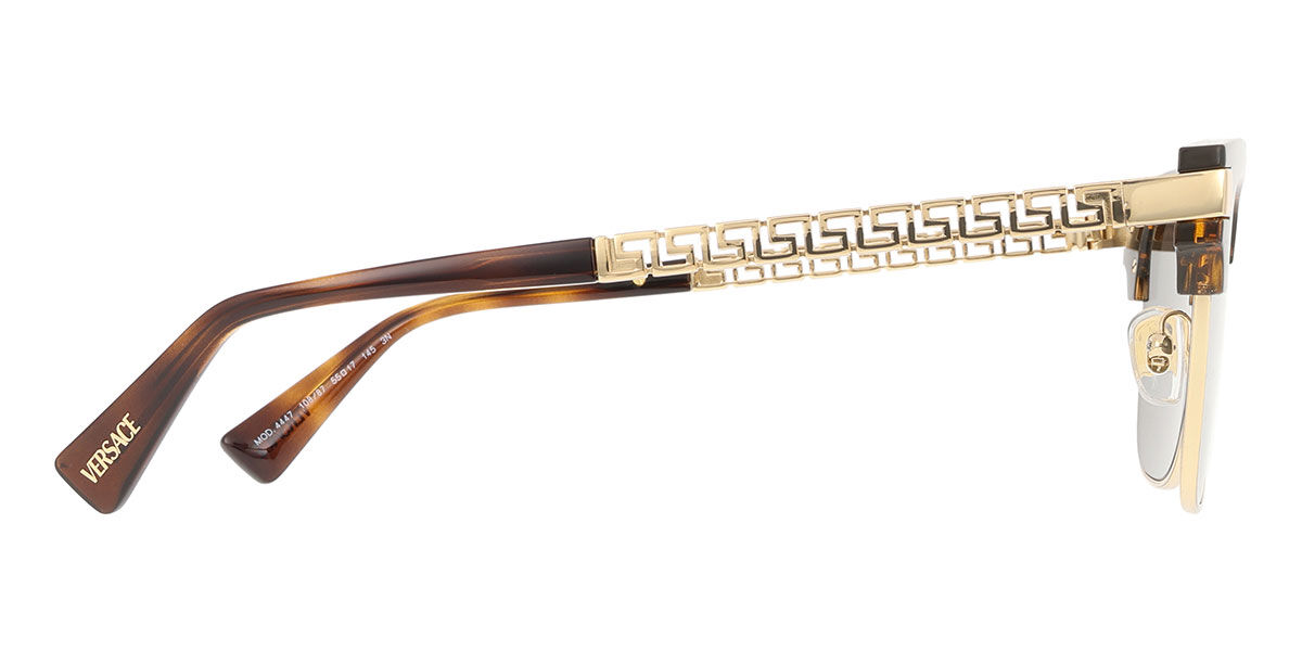 VERSACE サングラス ブラック/ゴールド　VE4447 Versace VE4447 108/87 ブローライン形 Tortoise on Gold サングラス