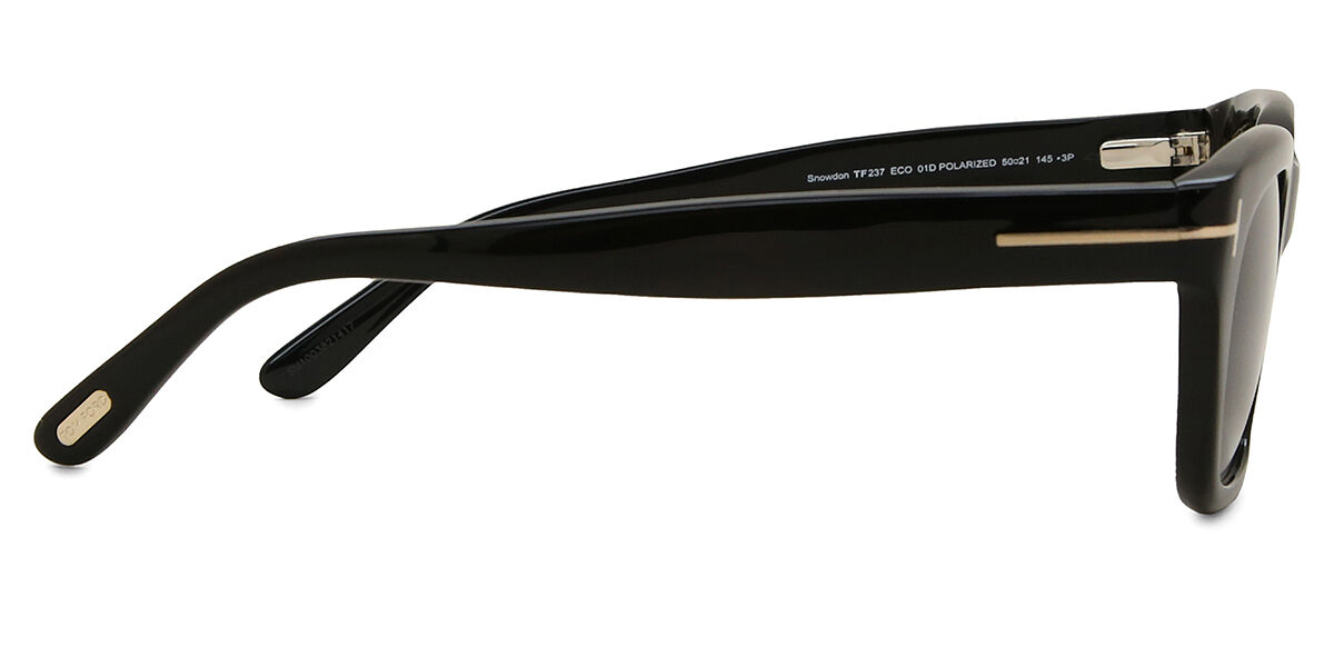 Tom Ford FT0237 SNOWDON Polarized 01D スクエア Shiny Black