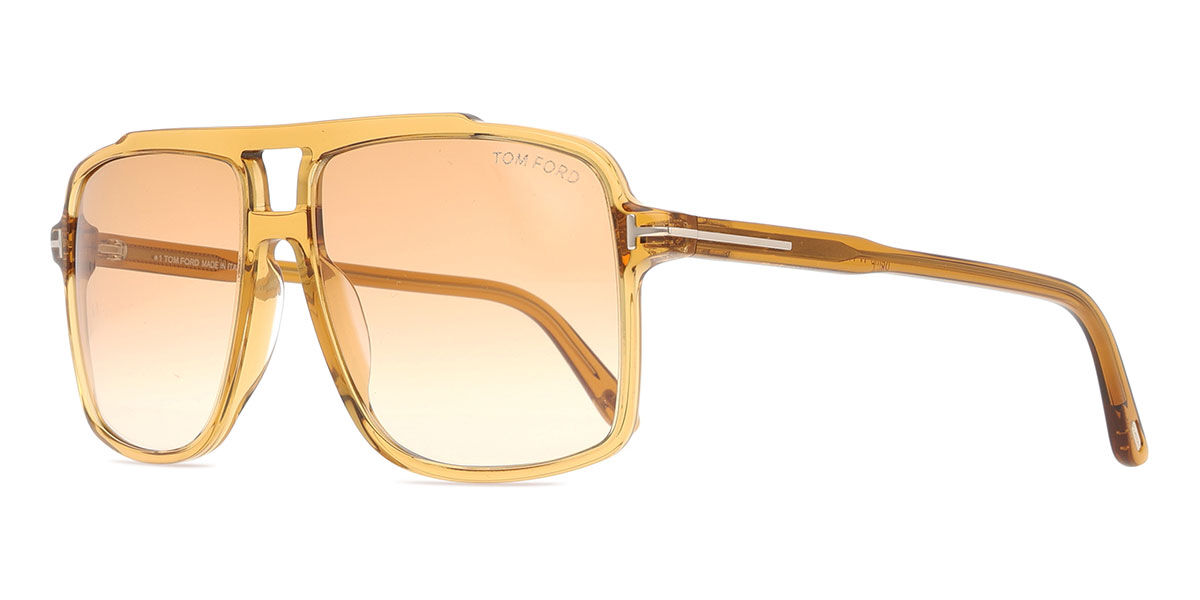 Tom Ford FT1177 KEMP 39F Pilot Transparent Dark Yellow サングラス