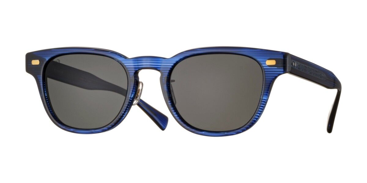 Eyevan Hank Sun Polarized ULMR スクエア Shiny Striped Ultra Marine