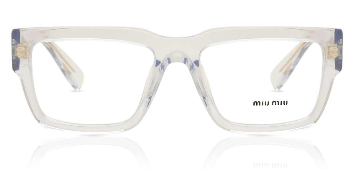 Miu Miu MU02XV 2AZ1O1 スクエア クリア 眼鏡 | SmartBuyGlasses 日本