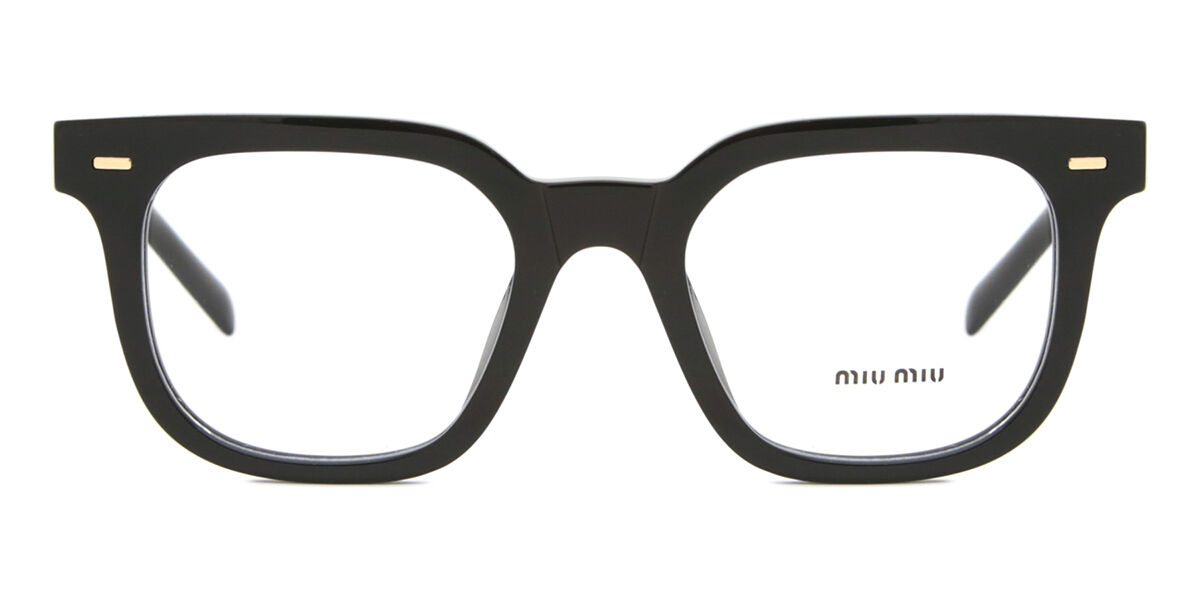Miu Miu MU06XV 16K1O1 スクエア ブラック 眼鏡 | SmartBuyGlasses 日本