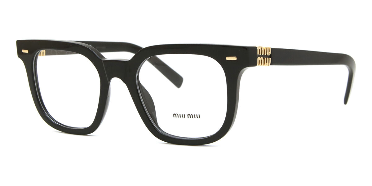Miu Miu MU06XV 16K1O1 スクエア ブラック 眼鏡 | SmartBuyGlasses 日本