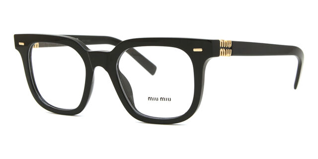 Miu Miu MU06XV 16K1O1 スクエア ブラック 眼鏡 | SmartBuyGlasses 日本