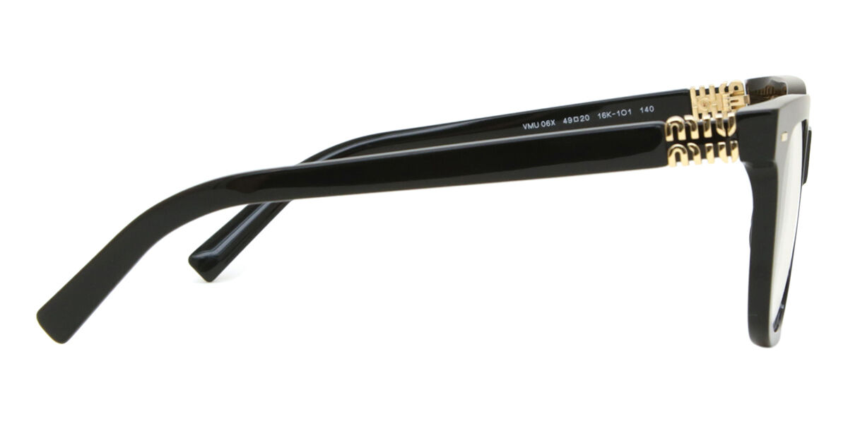 Miu Miu MU06XV 16K1O1 スクエア ブラック 眼鏡 | SmartBuyGlasses 日本