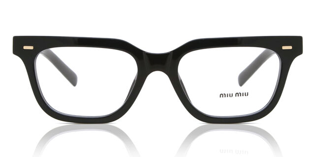 Miu Miu MU07XV 16K1O1 スクエア ブラック 眼鏡 | SmartBuyGlasses 日本
