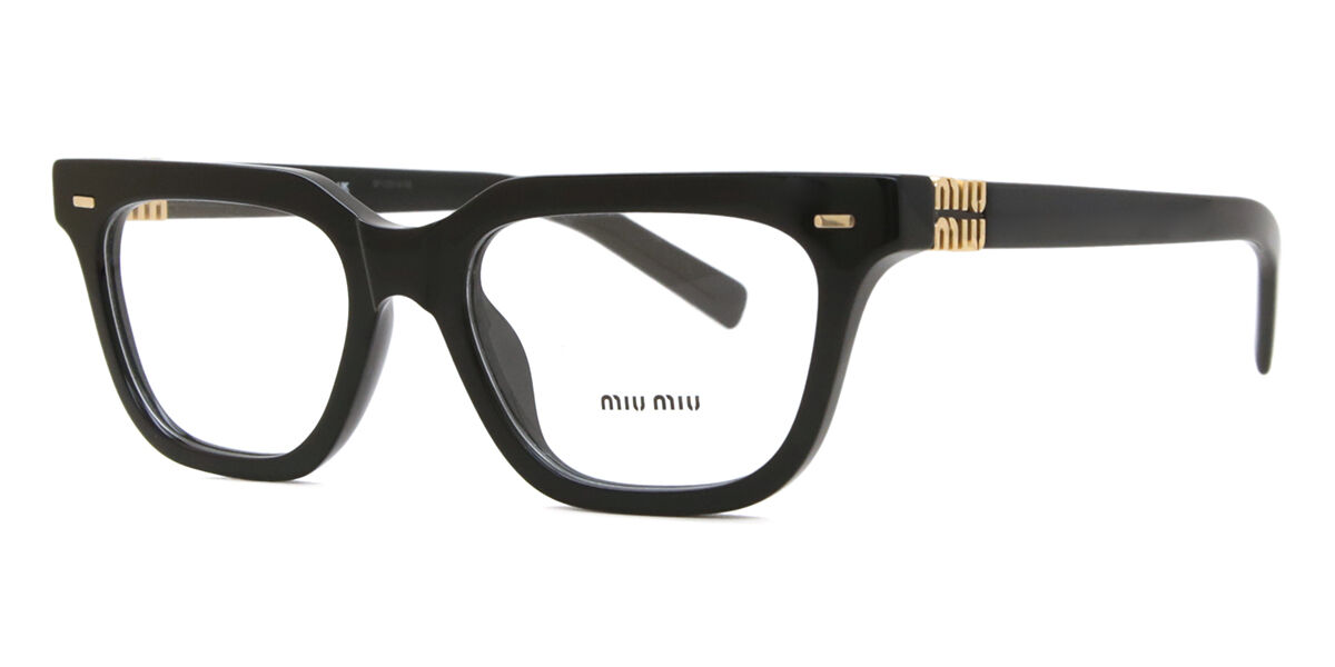 Miu Miu MU07XV 16K1O1 スクエア ブラック 眼鏡 | SmartBuyGlasses 日本