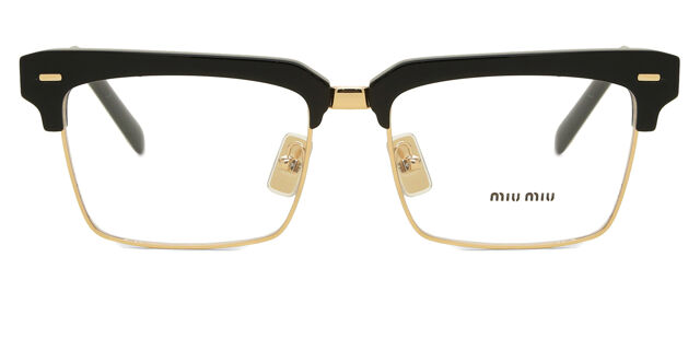 Miu Miu MU11XV 16K1O1 ブローライン形 Black/Gold 眼鏡 