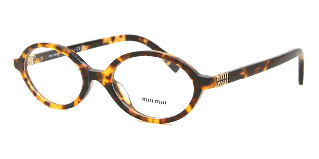 Miu Miu MU01XV VAU1O1 オーバル Honey Yellow Tortoise 眼鏡 