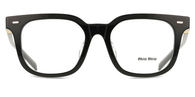 Miu Miu MU06XVF Asian Fit 16K1O1 スクエア ブラック 眼鏡 