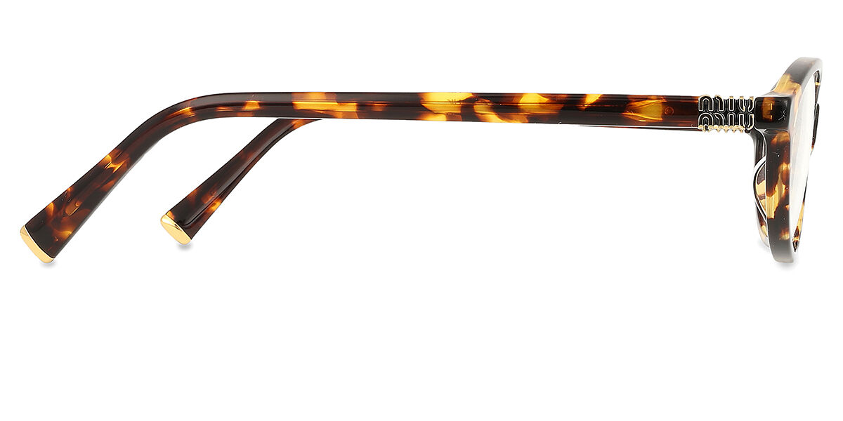 Miu Miu MU09XVF Asian Fit VAU1O1 オーバル Honey Yellow Brown