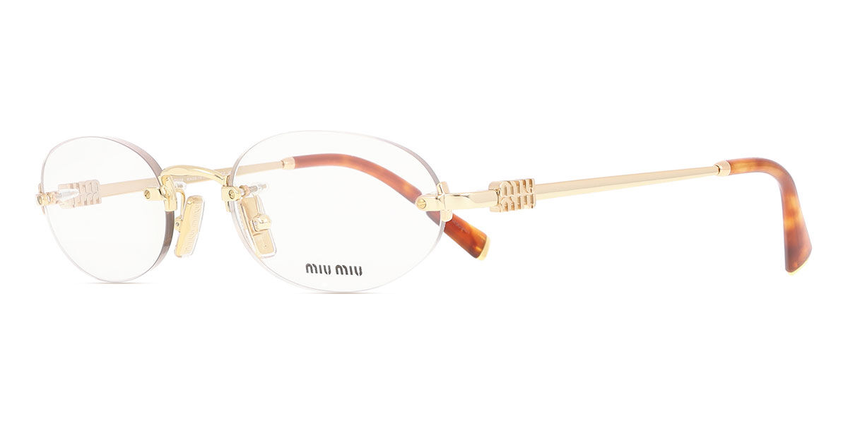 Miu Miu MU53WV 5AK1O1 オーバル ゴルド 眼鏡 | SmartBuyGlasses 日本