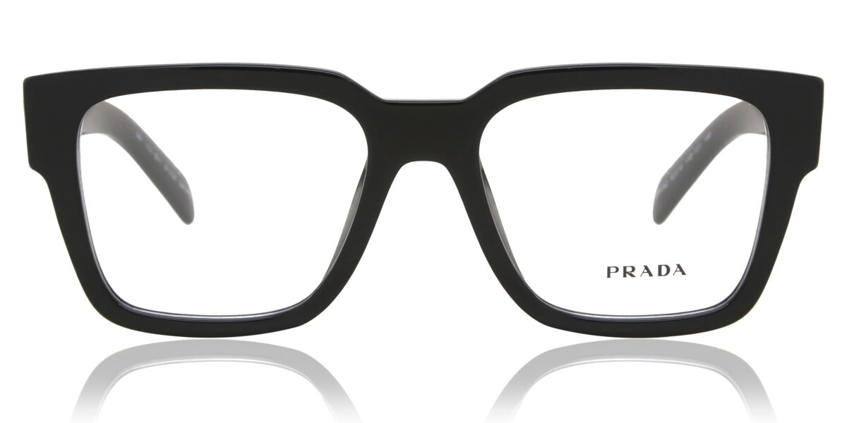 Prada PR 08ZV 1AB1O1 スクエア ブラック 眼鏡 | SmartBuyGlasses 日本