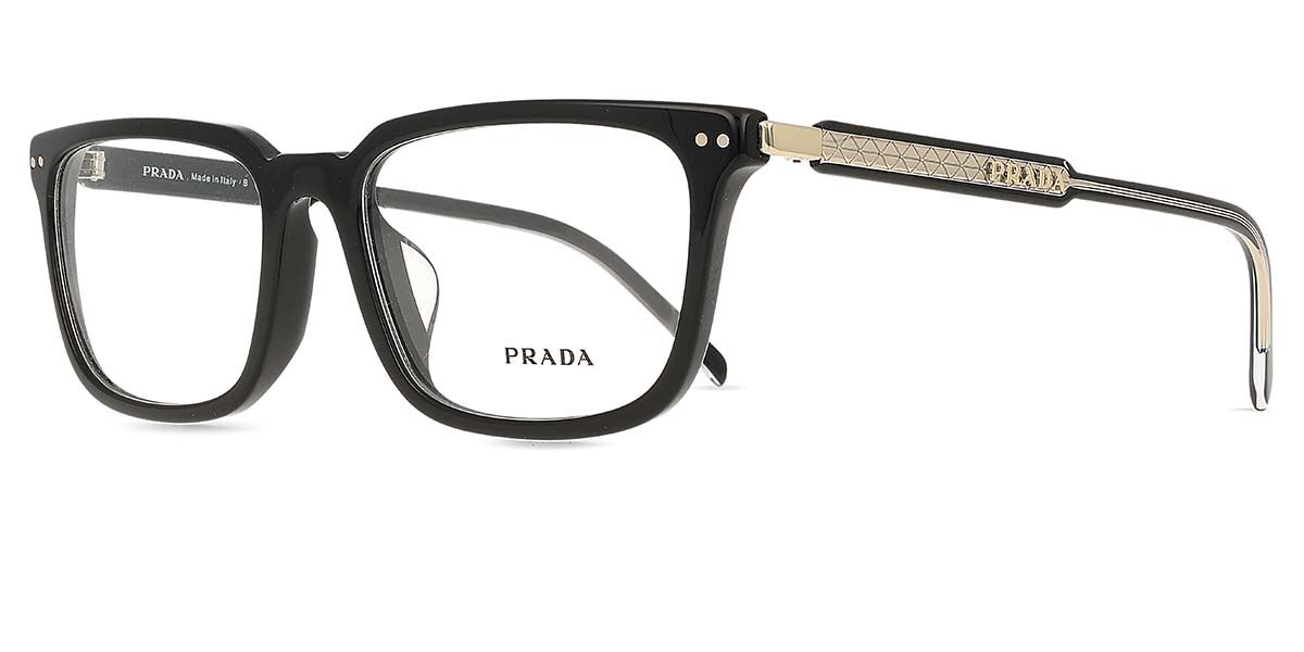 Prada PR 13YVF Asian Fit AAV1O1 スクエア ブラック 眼鏡