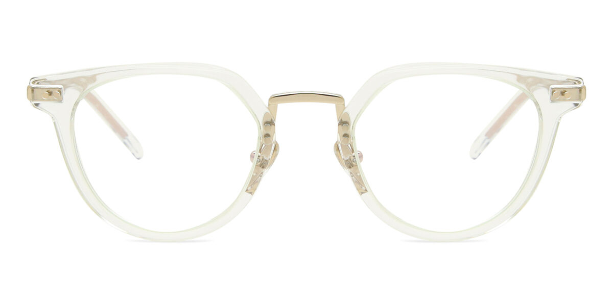 Prada PR 17YS Blue-Light Block 2AZ09N オーバル Clear/Gold 眼鏡