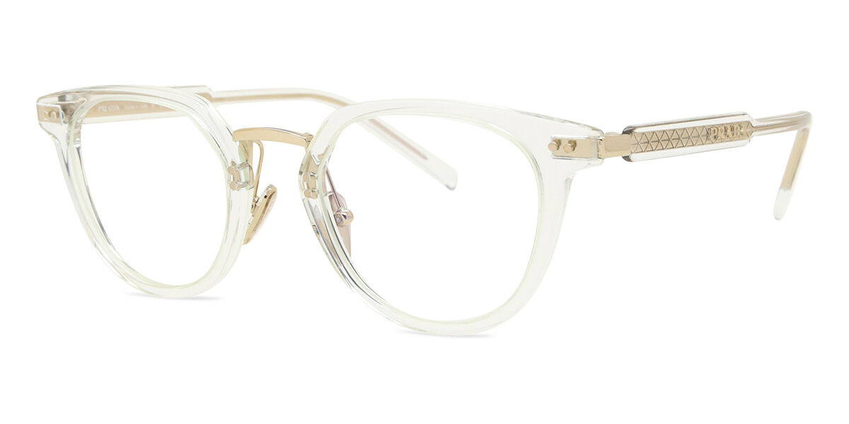 Prada PR 17YS 2AZ09N Blue-Light Block オーバル Clear/Gold 眼鏡