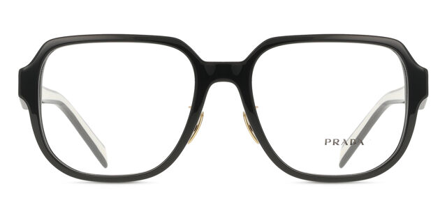 Prada PR B07VD Asian Fit 16K1O1 スクエア ブラック 眼鏡 