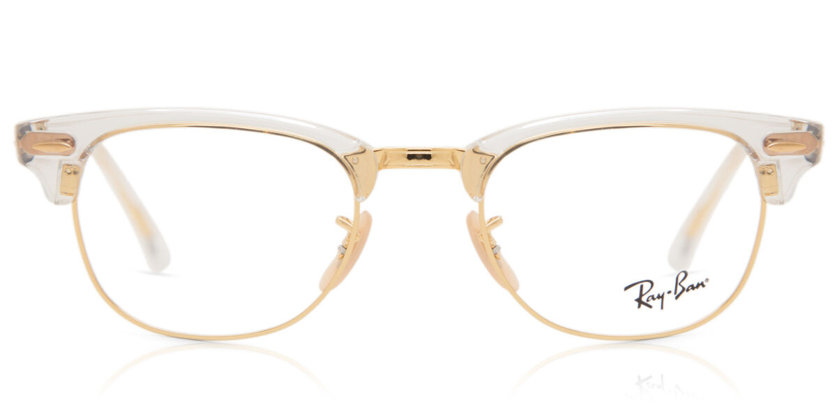 Ray-Ban RX5154 Clubmaster 5762 ブローライン形 Transparent Brown